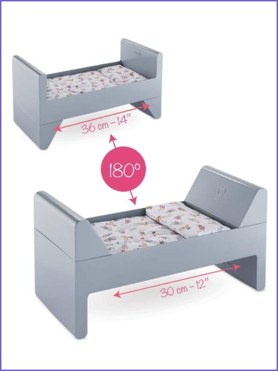 Corolle Other - Corolle Flip Over Crib & Bed w/Mattress For 12"-17" Doll Accessory New  in Box